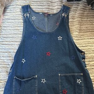 Denim Star Embroidered Dress
